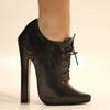 Jialuowei 6 Zoll High Heel Fetisch Schnürung Spitze Zehe Unisex Drag Queen Pumps