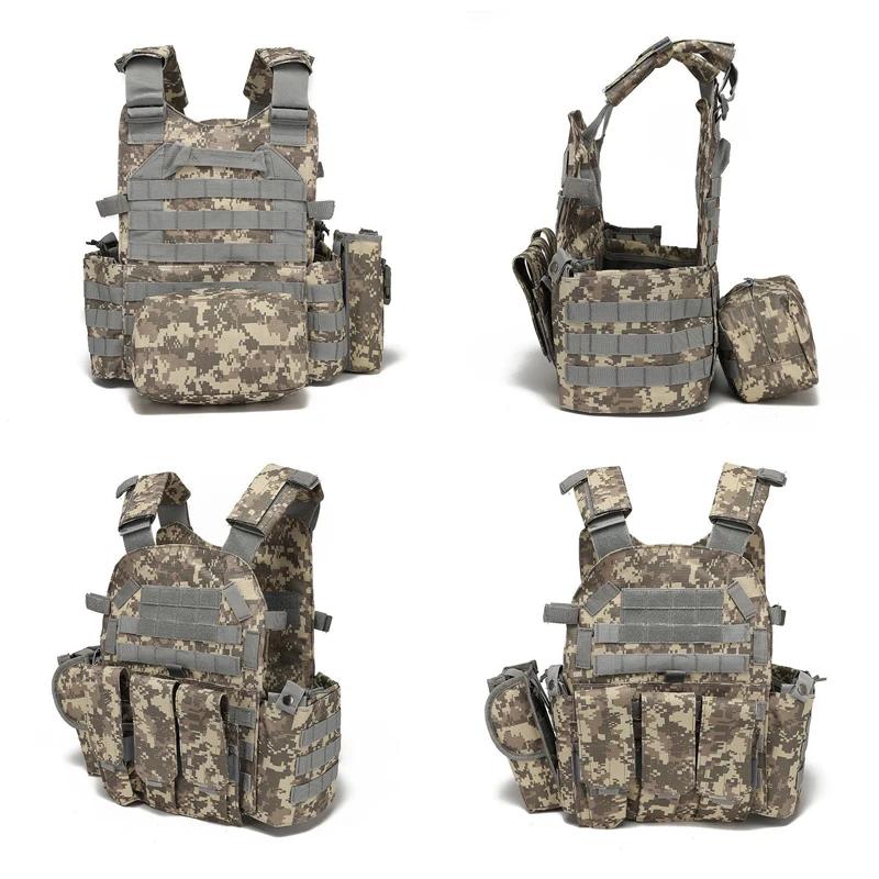 Combat Camo Nylon Webbed Gear Tactical Vest 6094 Pouch Body Armor Hunting Carrier Airsoft Military Army Vest