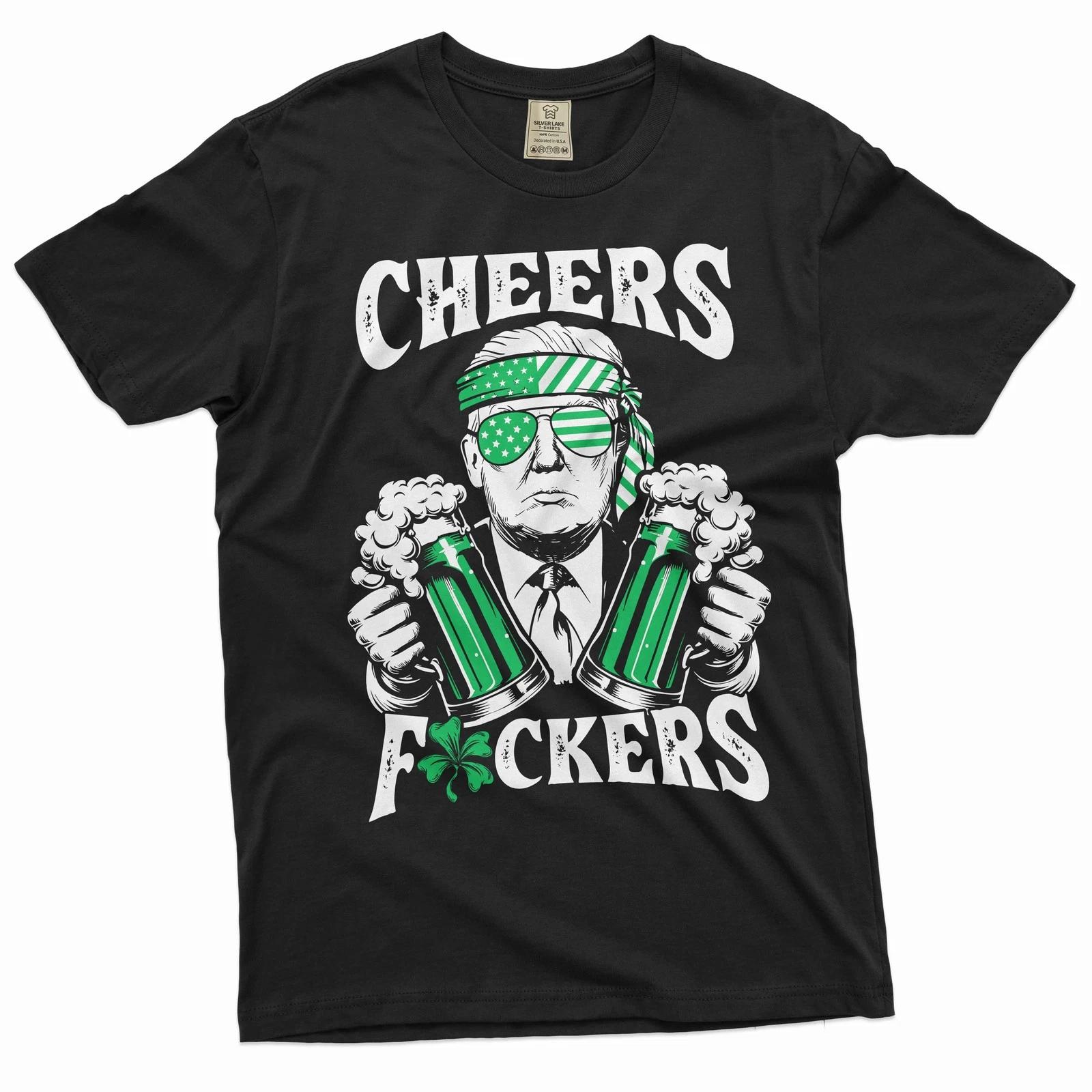 Men s Donald Trump St Patrick s Day Shirt Gifts Drinking beer mugs T-Shirt XXXXL