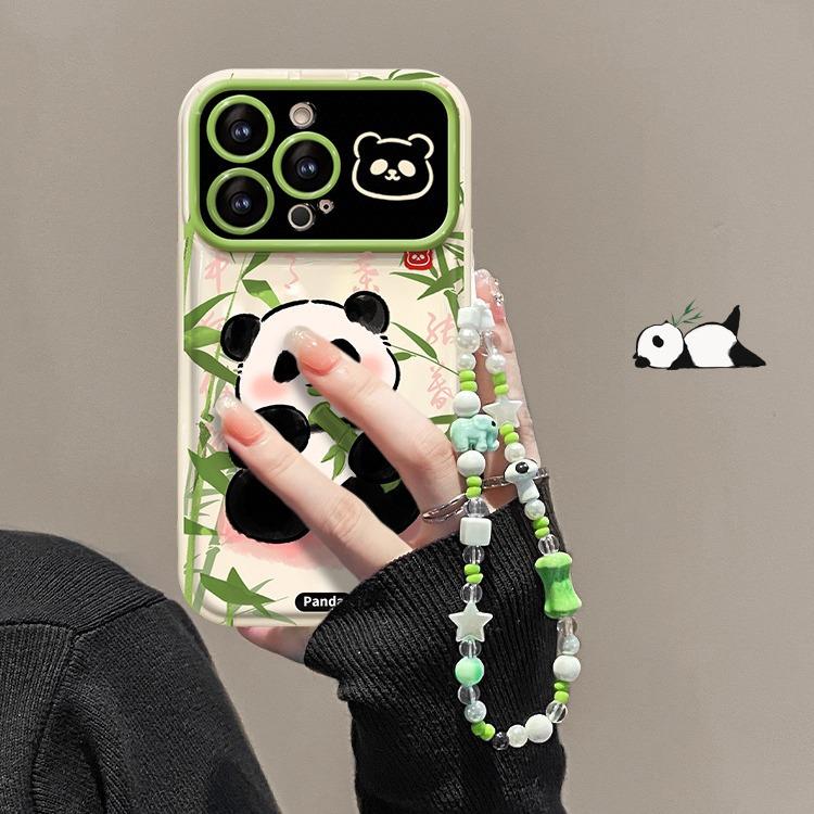 

Подходит для Apple 15 Чехол для мобильного телефона iPhone 13/14 Bamboo Panda Chain 12mini Flip Mirror 11 Cute 6 iPhone X