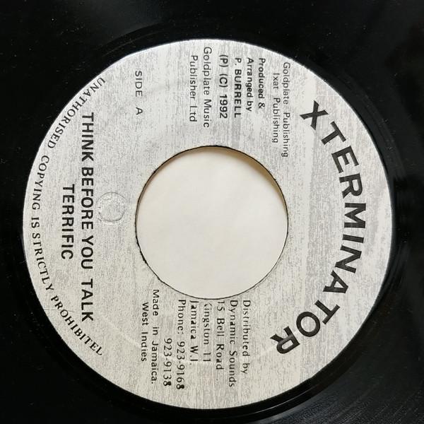 

7inch Record TERRIFIC Think Before You Talk NONE Xterminator 1992 Jamaica Reggae Ska Dub Used