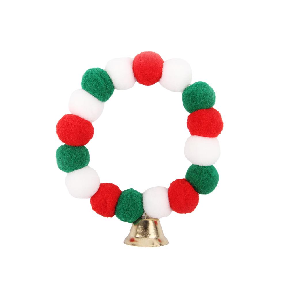 Pet Dog Rainbow Hair Ball Necklace Collar Pet Dog Cat Pet Fur Ball Collar Neckties Dog Grooming Accessories For Christmas Gift