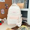 Schoolbag multi-compartment Korean college style backpack female junior high school student schoolbag niche design sense backpack burden reduction 