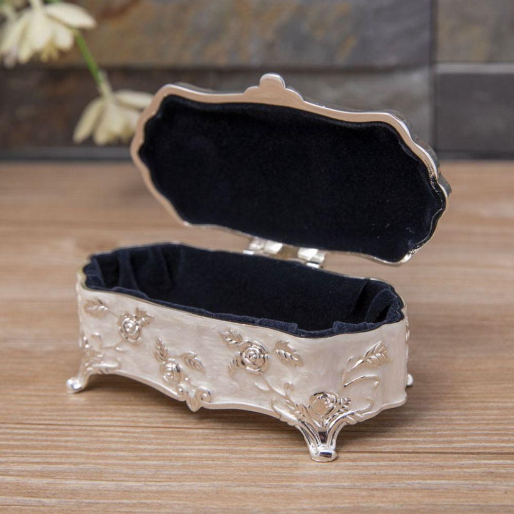 Vintage Ring Earrings Organizer European Trinket Case Luxury Treasure Chest  Toothpick