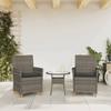 VidaXL Lot de 2 Chaises de Jardin avec Coussins, Sièges avec Accoudoirs, Fauteuils de Terrasse Patio, Moderne, Gris Résine 368718