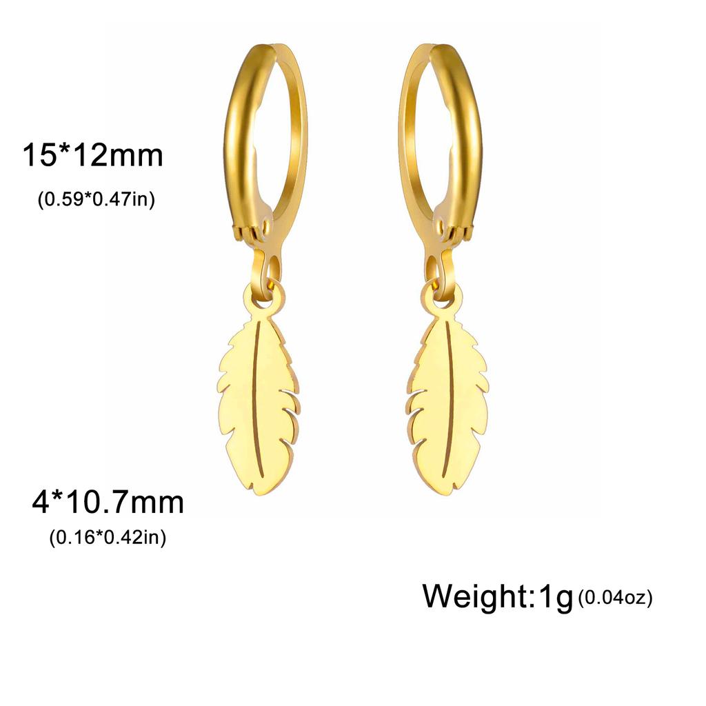 Golden Pendant Hoop Earrings with Heart Hexagon Snake Cross Butterfly Flower Bird Jewelry Gift