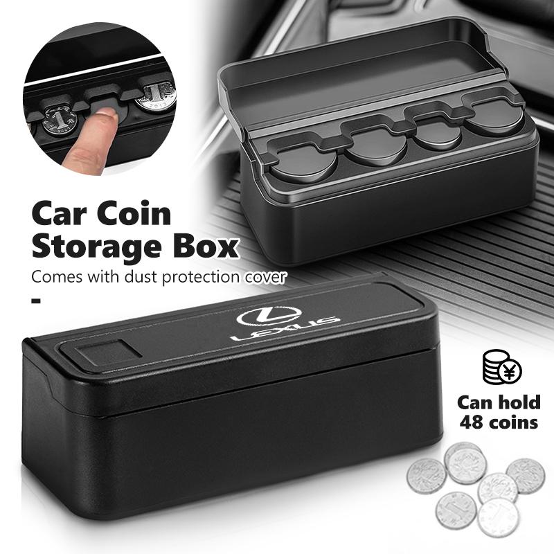 For Lexus Black Car Coin Organizer Case Money Storage Box Coin Container Wallet Organizer Holder RX350 IS250 CT200h ES250 ES300h