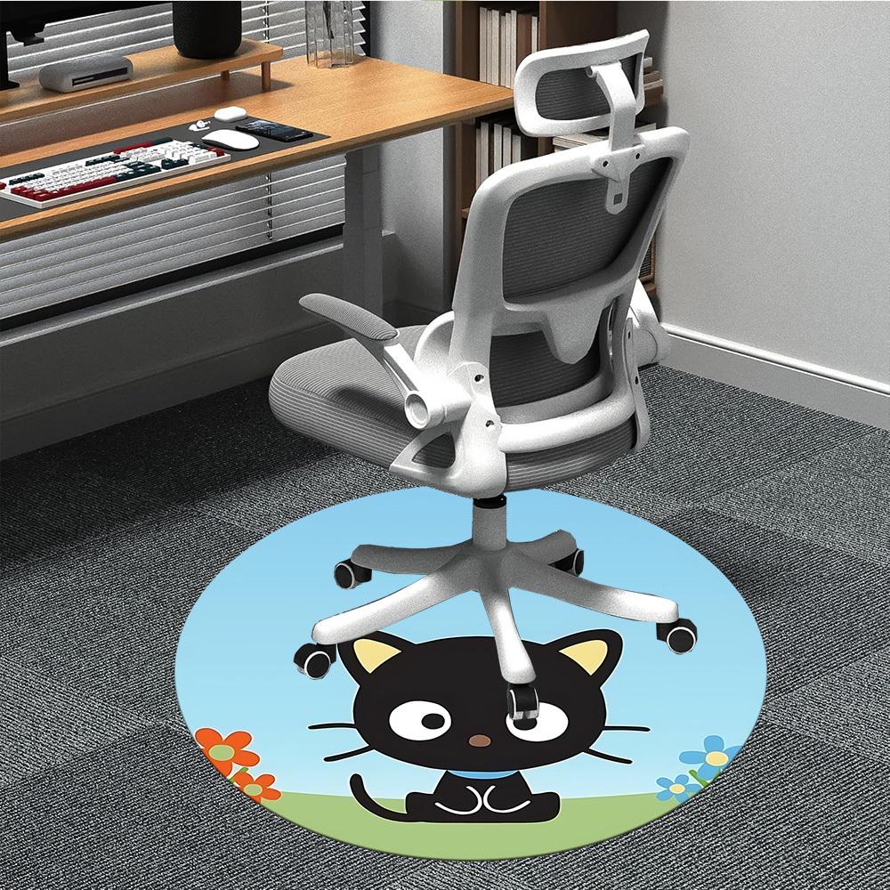 

1pc Cat Flowers Office Round Area Rug, Indoor Mat Suitable ForOffice, Under Office Chairs Bedroom Living Room Home Decor, Room Deco, D035 80cm by 80cm
