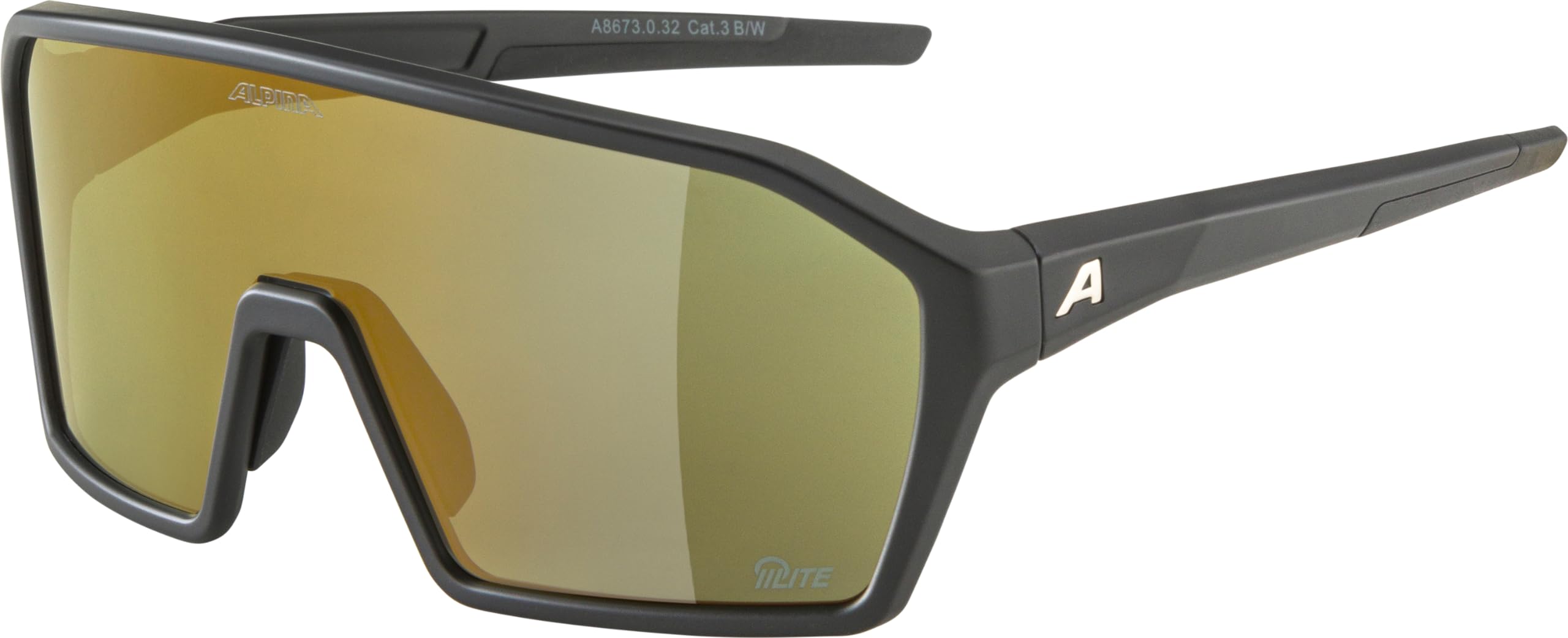 

Alpina RAM Sports Sunglasses with Lightweight Q-LITE High-Contrast Mirror, Anti-Fog,