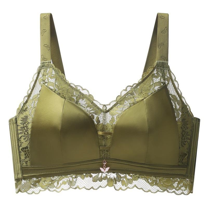 Summer Thin Bra Women's Full Cup Adjustment Type Gathered Bra Cinched Breast Anti Sagging Oversized Push Up Bra