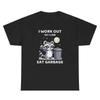 I Work Out So I Can Eat Garbage T Shirt Funny Food Lover Gym Pump Cover Tee