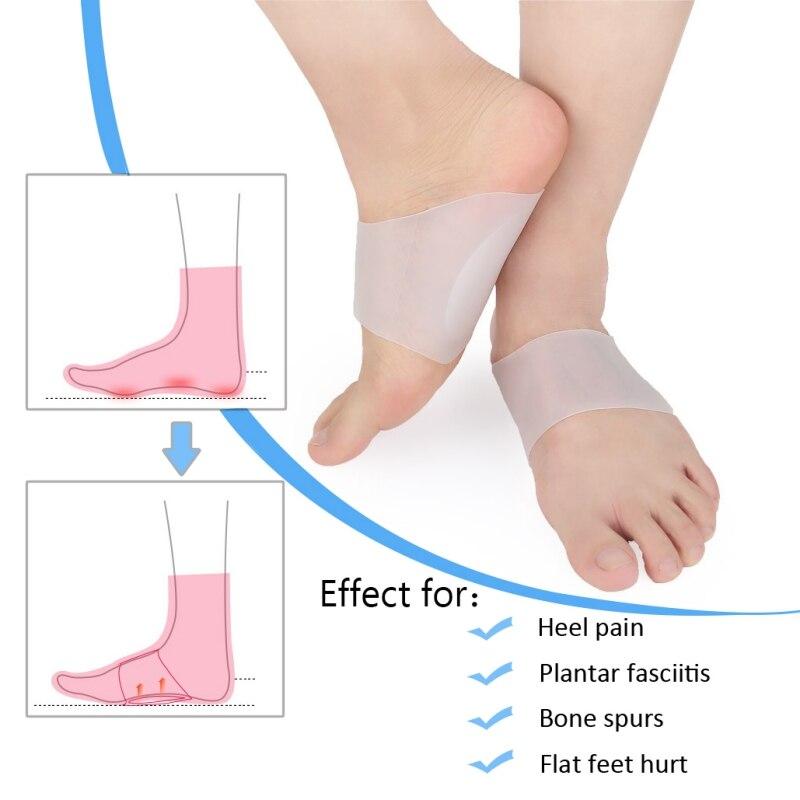 2 st Original Gel med Hålfotsstöd Mjuka Gelärmar För Plantar Fasciit Stöd Plattfot Vårdverktyg