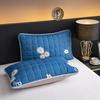 2PCS Small Square Quilted Solid Color Padded Waterproof Pillowcase Anti-head Oil Extended Pillowcase Household 48x74cm