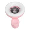 15X Macro Lens Mobile Phone 2 in 1 HD Camera Lens with LED Ring Flash Light Smartphone Selfie Live Lamp Fill Light Pink