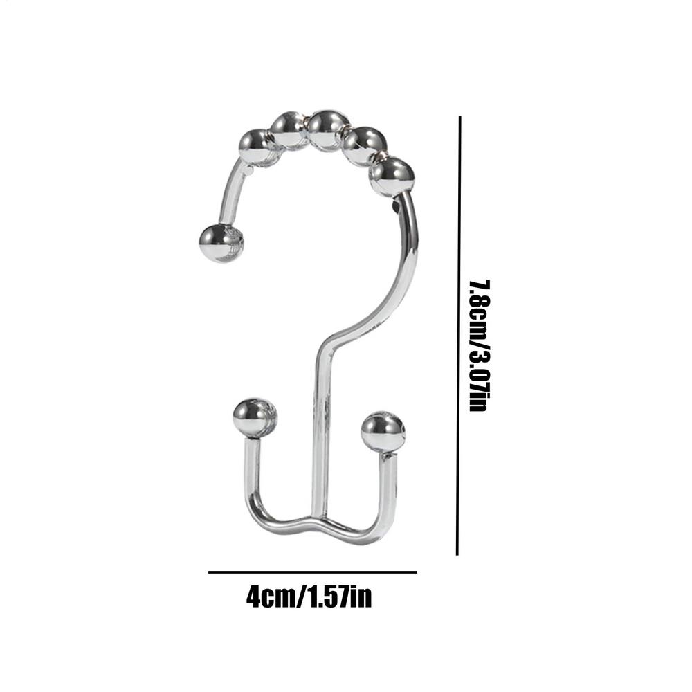 

Metal Shower Hooks 12 Pieces Double Glide Drapery Rings Shower Rings Rust Proof For Home Window Closet Bathroom Hotel Dorm Gym светло-серый