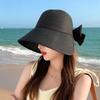 Summer Sun Protection Hat With Large Brim And Butterfly Bow For Outdoor Beach Fashion