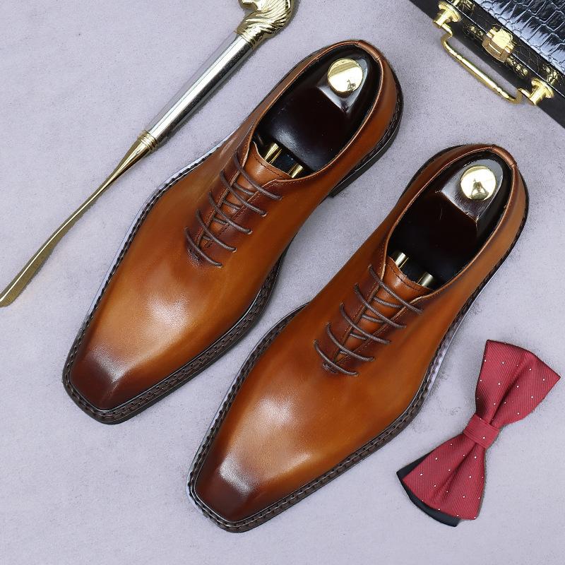 Italian Design Genuine Leather Shoes For Men Business Shoes Lace Up Oxfords Male Wedding Dress Shoes Men Plus Size 46