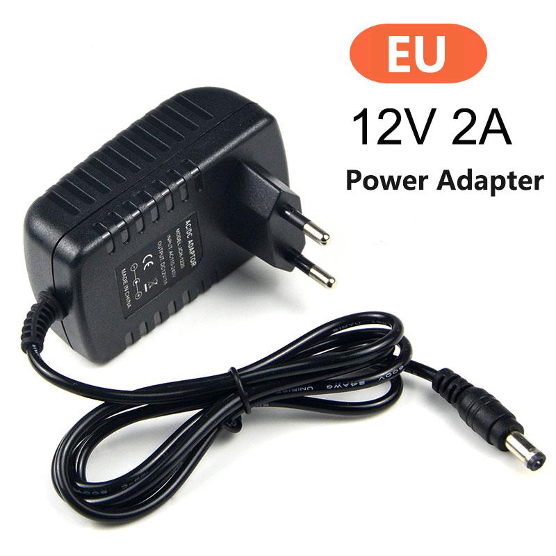 Lighting Transformer AC100V-240V Converter Adapter DC 12V 2A 2000mA Power Supply EU US Plug 5.5mm x 2.1-2.5mm For LED CCTV