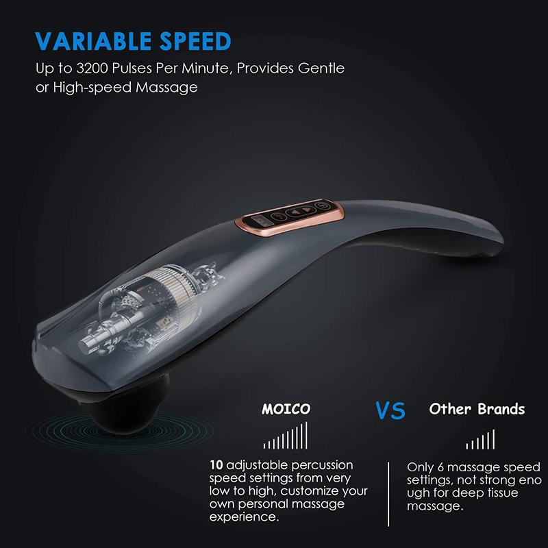 Personal Handheld 6 Massage Head Cordless Electric Deep Tissue Percussion Muscle Stick Massage Vibration Fitness Massager