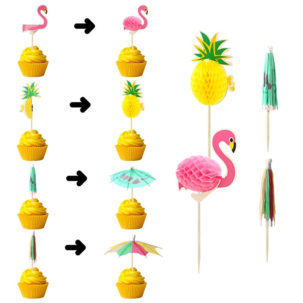 Umbrella Fruit Stick Cocktail Umbrella Stick Cake Decoration Pineapple Flamingo Baking Plug