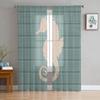 Marine Life Two Seahorses Sheer Curtains for Living Room Voile Curtain Bedroom Bathroom Tulle Curtains Window Drapes