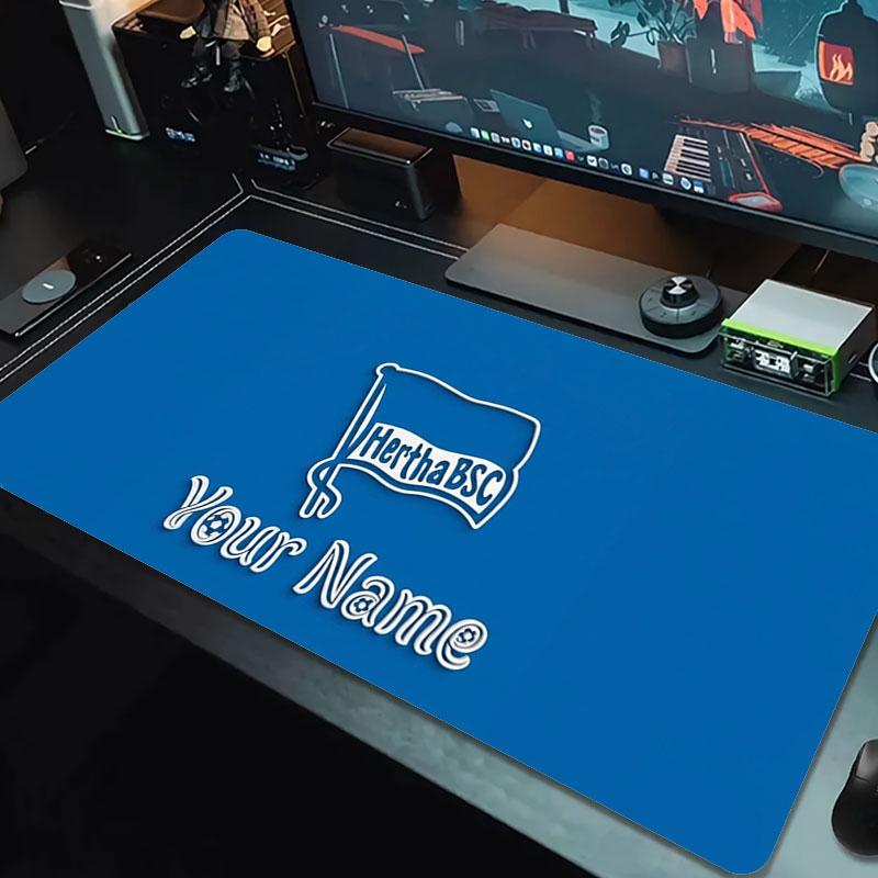 Hertha BSC Custom Name Large Size Mouse Pad Large Gaming Table Cushion Non-slip Laptop Tablet Big Mousepad XXL Mat Mini PC Playmat With Lock edge