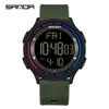 SANDA LED Digital Movement Teenager Students Hand Clock Trendy Outdoor Sports Water Resistant Mode Wristwatch Top Men Watch