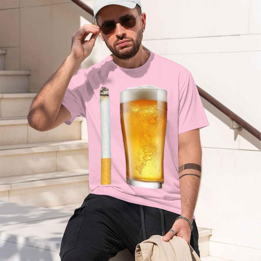 Bier T-Shirt Lustig Inking Rauchen Design Rundhals T-Shirt Geschenk Für Unisex Unisex Bar Py T-Shirts Kurz Sve Sommer Lässiges Shirt 2026 Neues Modell