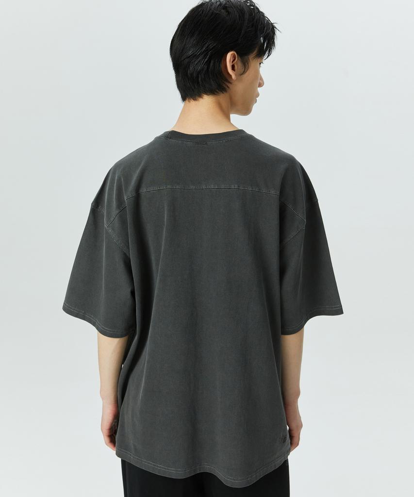 ATTENTIONROW Edition 1. Shoulder Cut Pigment Short Sleeve T-Shirt (Dark Gray)