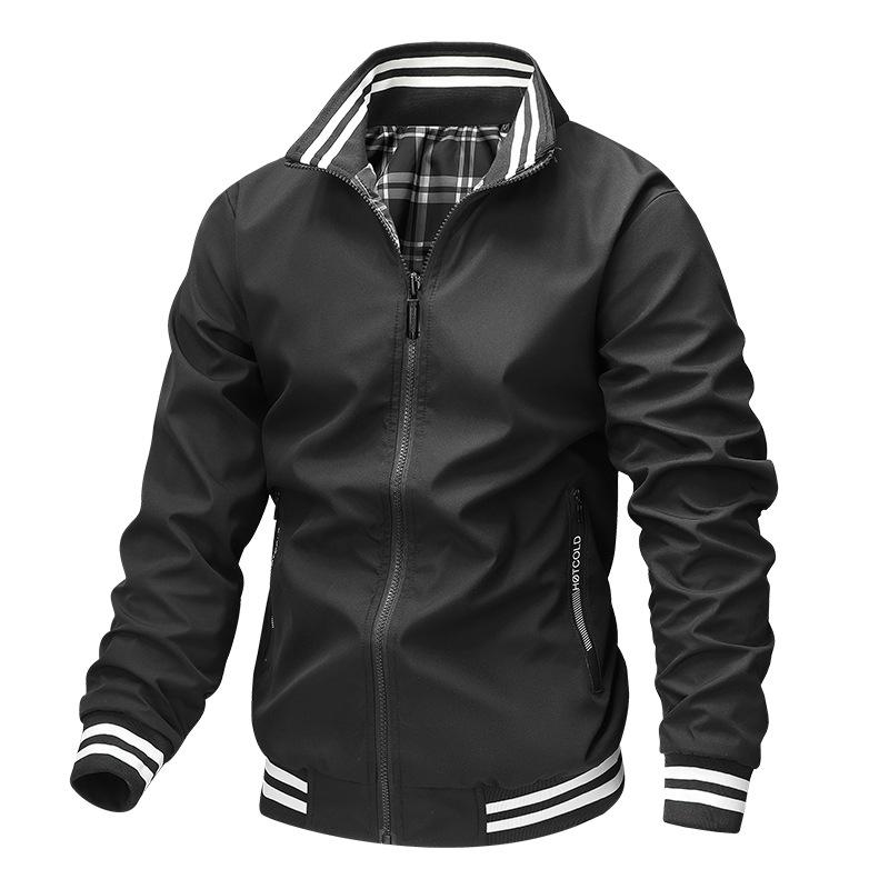 Spring and Autumn New Solid Color Men's Cardigan Jacket Loose Business Casual Thickened