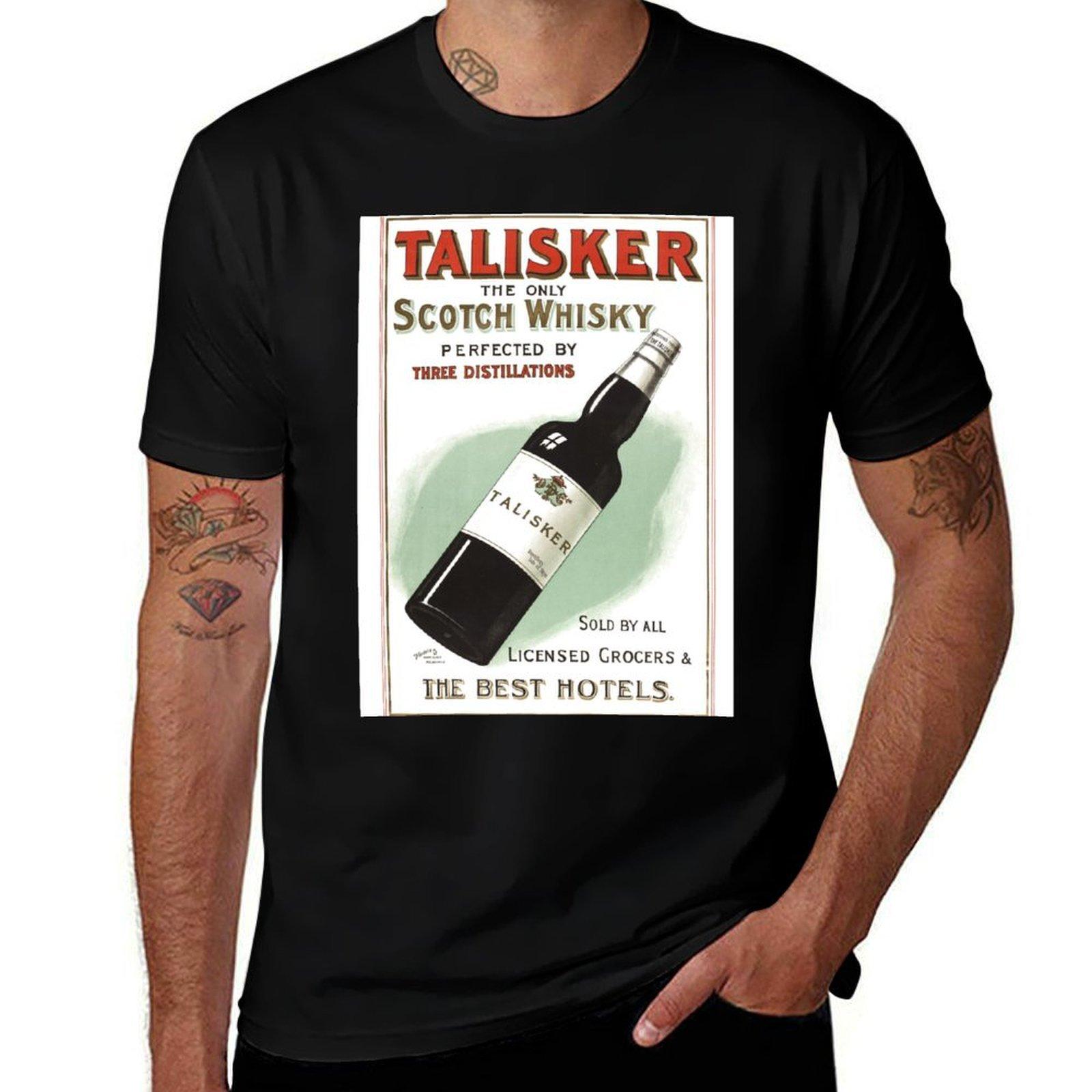 Talisker Scotch Whisky Australisches Vintage Poster T-Shirt lustige t shirts dunkler Humor Baumwoll-T-Shirts Mann 100% T-Shirt L
