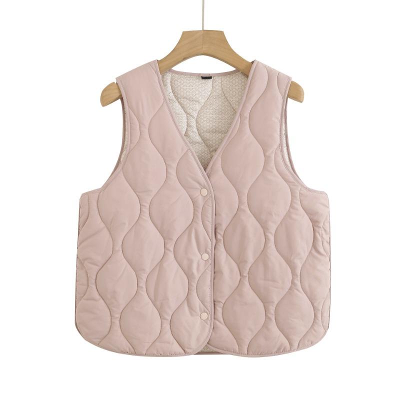 Autumn and winter vest women fleece thickened middle-aged and old mother short wear cotton-padded clothes, fragrant wind sleeveless thermal vest