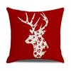New Red and White Christmas Pillowcase Homewares Cartoon Elk Linen Sofa Pillowcase