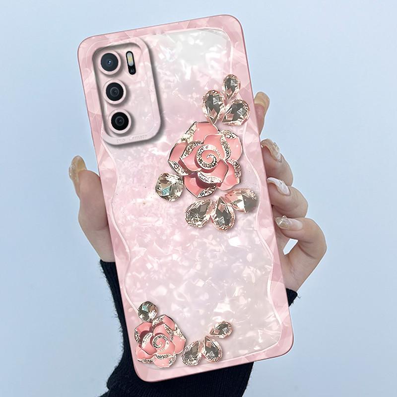 For OPPO A16 Case Oppo A16s A54s Case Fashion Simplicity Flower Soft LIquid Silicone Shockproof Cover Oppo CPH2269 CPH2271 Funda