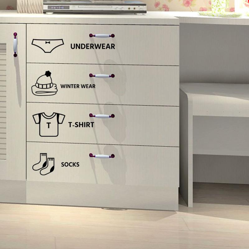 1/5 Sheets Baby Clothes Stickers Home Decor Wardrobe Sticker Decal Bedroom Mural Cabinet Classification Cartoon Stickers