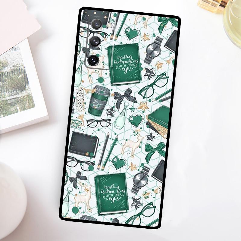 Books And Coffee Phone Case For Samsung Galaxy S23 S24 Ultra S22 S20 S21 FE Note 20 10 S8 S9 S10 Plus Cover