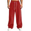Herren Corduroy Freizeit Hose Hohe Taille Lockerer Schnitt Gerade Weiter Bein mit Taschen