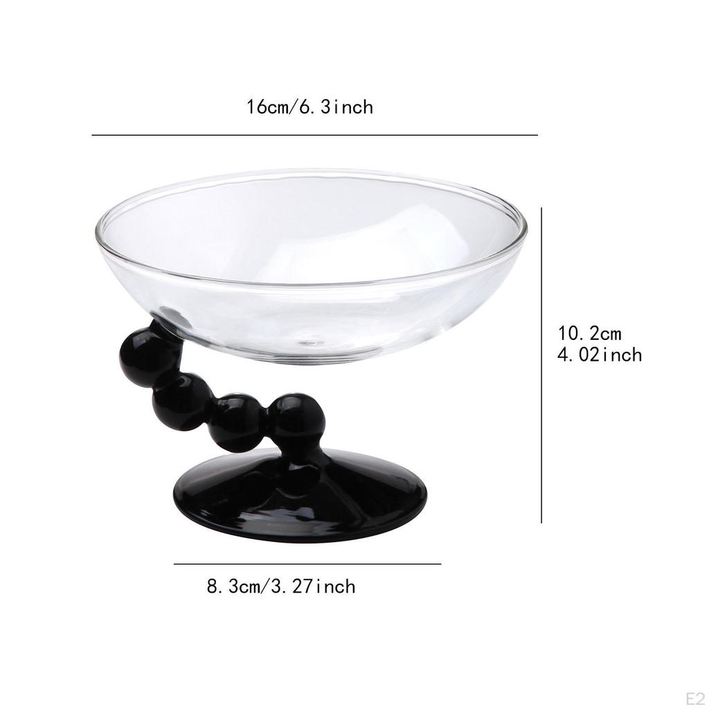 Creative Glass Dessert Bowl Ice Cream Holder Food Storage for Candy and Kitchen Use
