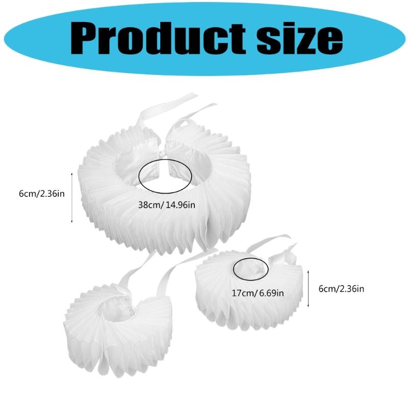 Ruff Collar Ruffled Cosplay Tie for Shirt Blouse Decorative Wristband False Collar Play Costume Accessories