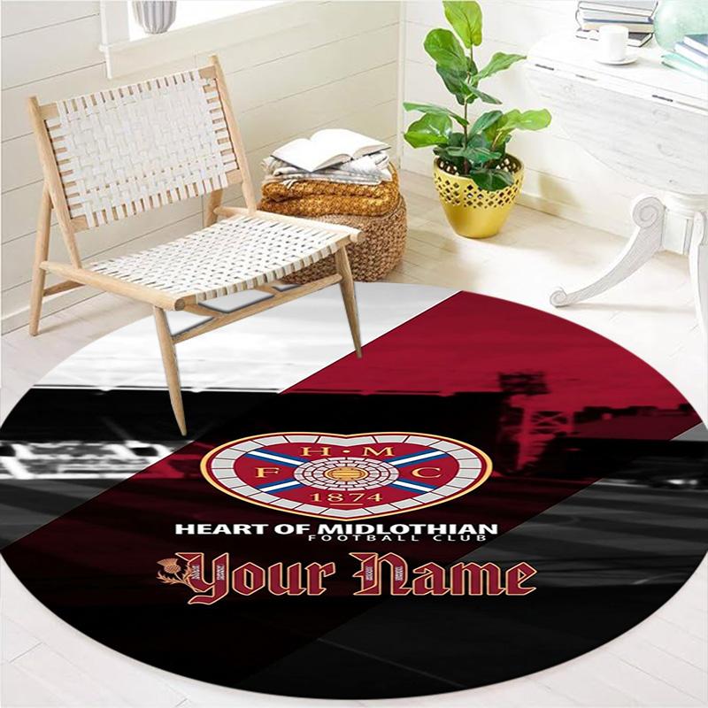 Heart Hmfc Custom Name Round Area Rug Carpet Rug For Living Room Bedroom Sofa Playroom Decor Nonslip Floor Mat