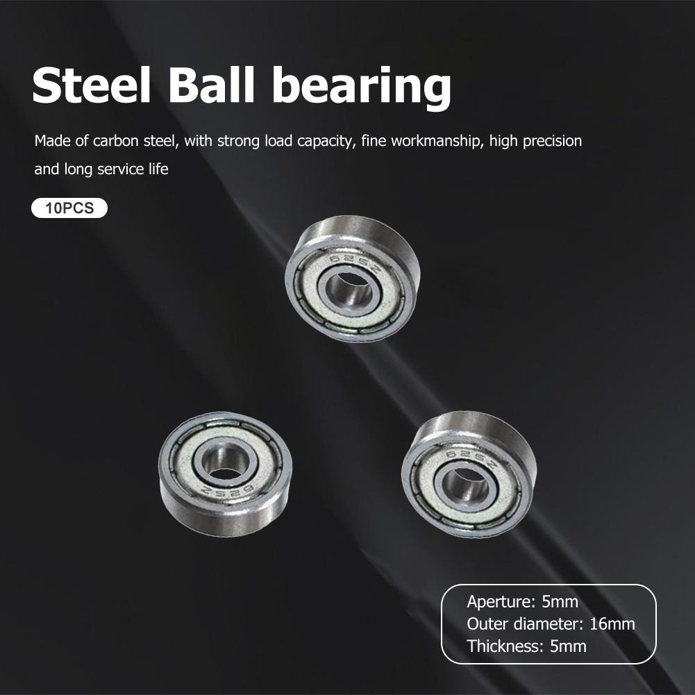 10pcs Silent Small Bearing 5x16x5mm 625ZZ Pulley Wheel Bearing Deep Groove Mini Ball Bearing Carbon Steel for Skateboard Scooter