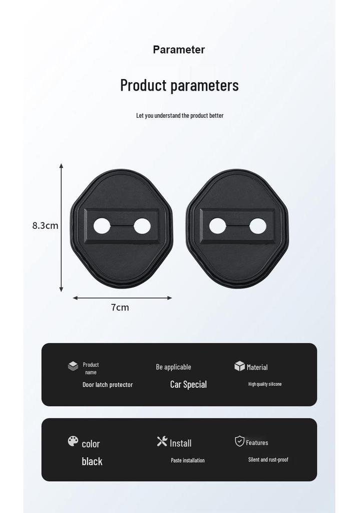 Dongfeng Lingzhi M5EV Door Lock Cover: Shock-Absorbing Protective Silicone Sleeve