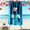 Cute Bear Swimming Pool Design Towel Beach Towel Quick-drying for Travel Outdoor Sports Jogging Beach and Swimming