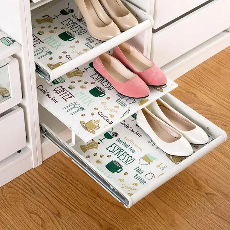 Printed Cabinet Mat Waterproof Kitchen Drawer Mat  Drawer Liners for Kitchen Cabinets Fridge Mats Scalable Contact Paper Shelf