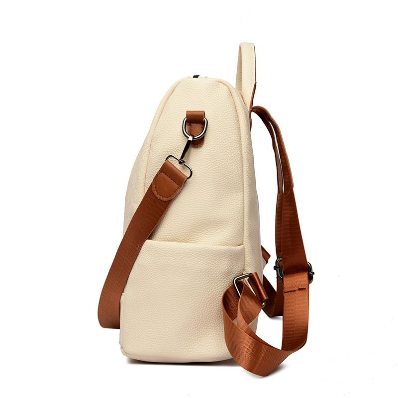 Fashion Backpack Female Soft Leather Rucksack Women Shoulder Bag Ladies Travel Back Pack Large Capacity Dayback Bookbag for Girl