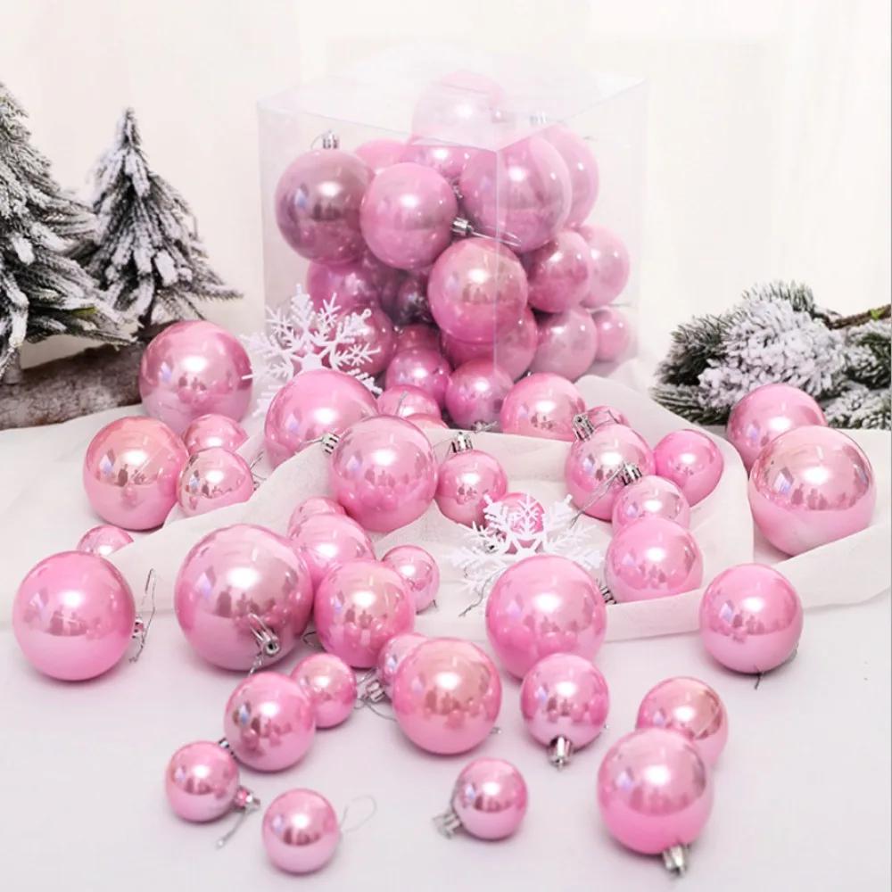 Fashion 37pcs Christmas Ball Pearl Color 4/5/6/7/8cm Christmas Pendant Gift Crafts DIY Hanging Ornament Ball Outdoor