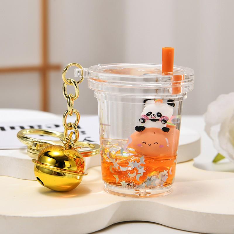 Creative Cartoon Panda Floating Bottle Keychain – Cute Bag Pendant Toy