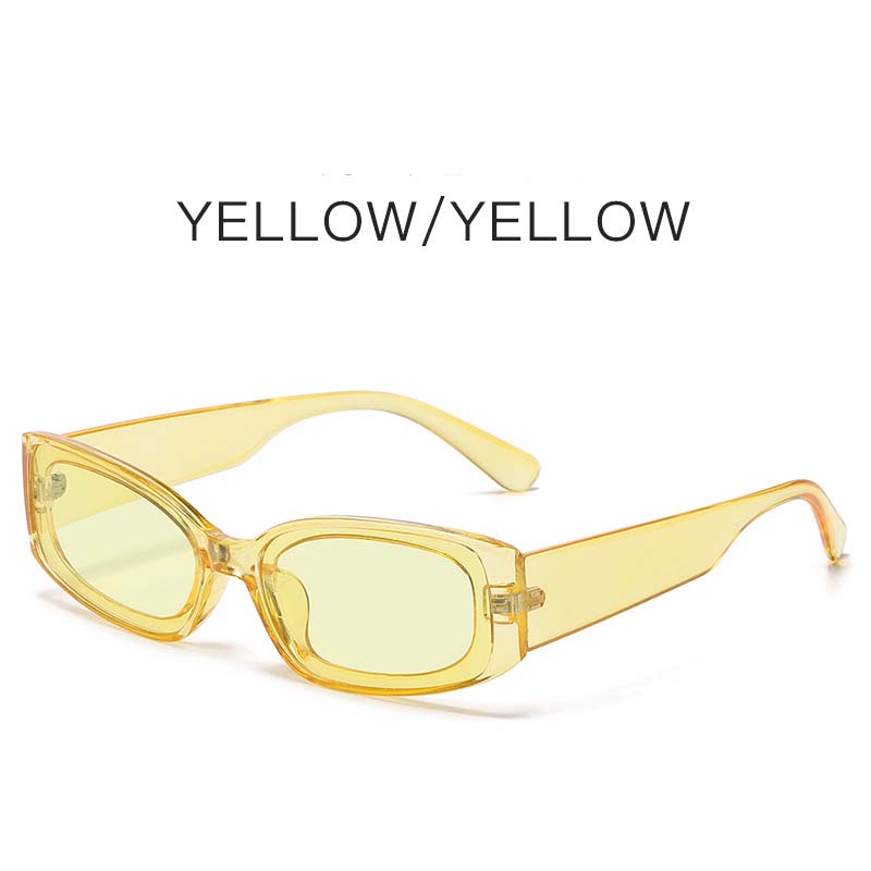 Rectangle Sunglasses Women Luxury Small Frame Glasses for Men Vintage Square Cat Eye Jelly Color Oculos De Sol Feminino