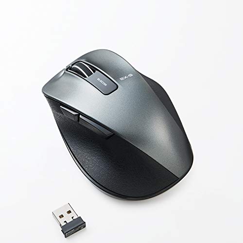 Elecom Mouse Wireless M Size 5 Buttons (Equipped with Back and Forward Buttons) BlueLED Grip Gunmetal M-XGM10DBBK/EC