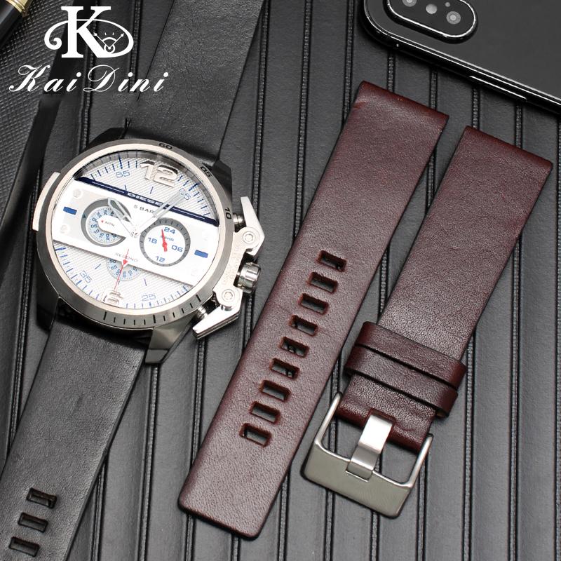 22mm 24mm 26mm 28mm 30mm 32mm Cinturino in Pelle Cinturino per Orologio Bracciale per Orologio Per DZ4346 DZ4357 Pelle di Mucca Accessori per Orologi da Uomo Nero